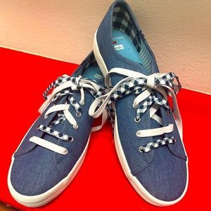 NWOT Draper James Keds-Blue Jean and White, Size 10